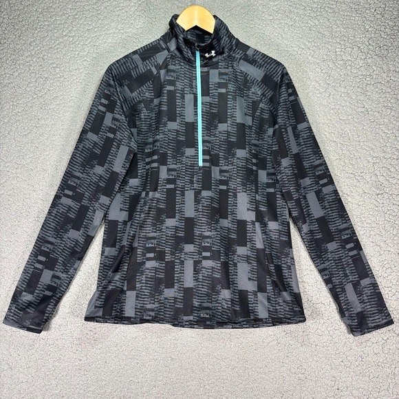 Under Armour Other - Under Armour UA 1/4 Zip Pullover Threadborne Mens M Geometric Fitted Golf Casual